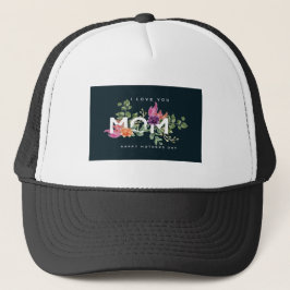 Casquette Je T'Aime Maman Design Floral Trucker Chapeau