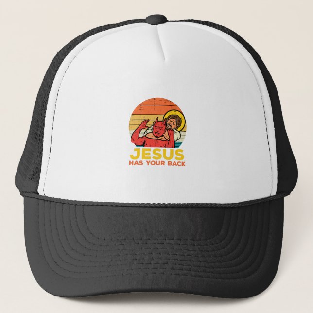 Casquette Jésus A Ton Dos Jiu Jitsu Retro Christian Men (Devant)