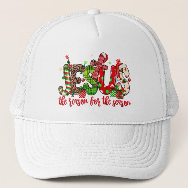 Casquette Jésus Est La Raison De La Saison Foi Noël (Devant)