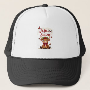 Casquette Jésus raison de la saison vache Noël chrétienne