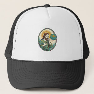Casquette Jésus toussant au milieu d'un message audio vocal
