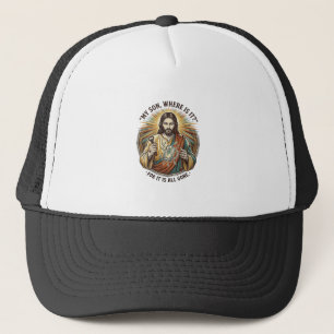 Casquette Jésus Verre à Bière Vide Cassé Barman Boisson Humo