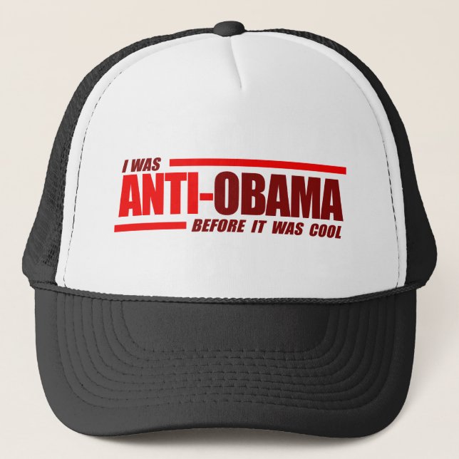 Casquette J'étais Anti-Obama avant que c'ait été rouge frais (Devant)