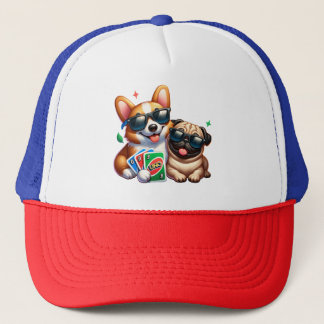Casquette Jeu de cartes Corgi et Carlin Uno