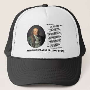 Casquette Jeu de la citation de Benjamin Franklin de précaut