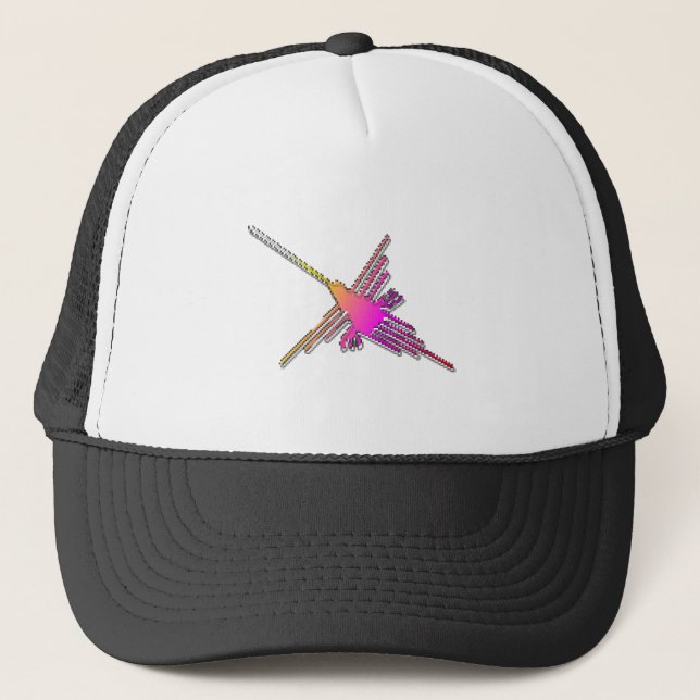 Casquette Jeu Vidéo 8 bits Retro Lignes Nazca Colibri (Devant)