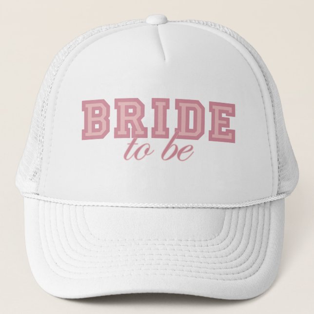 Casquette Jeune mariée à être bloc rose (Devant)