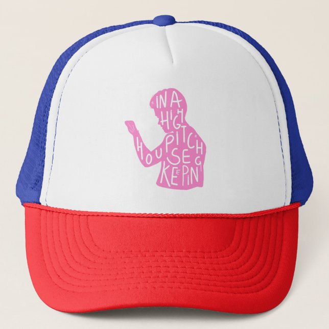 Casquette JJ's silhouette ménagère citation en rose pastel (Devant)