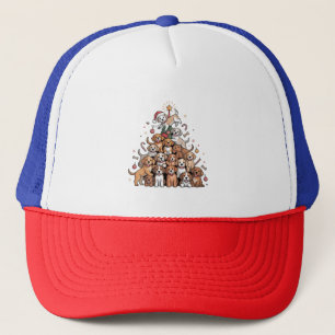 Casquette Joli chien d'arbre de Noël de Noël