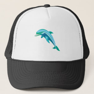 Casquette joli dauphin bleu et vert