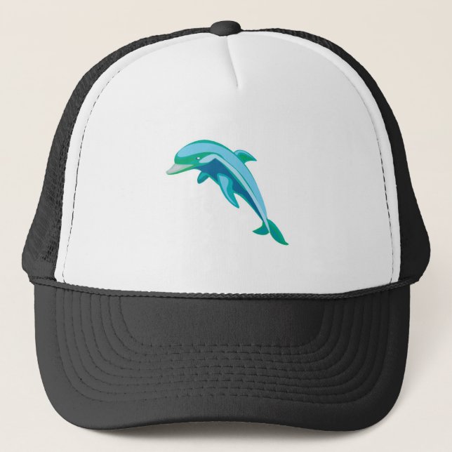 Casquette joli dauphin bleu et vert (Devant)