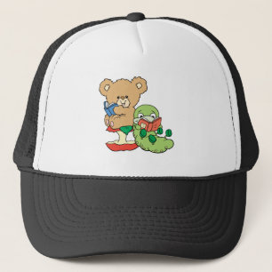 Casquette Joli Ver de Livre et Ours en Lecture