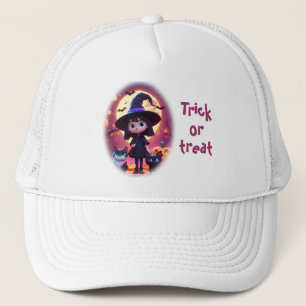 Casquette Jolie petite sorcière avec chats et citrouilles, c