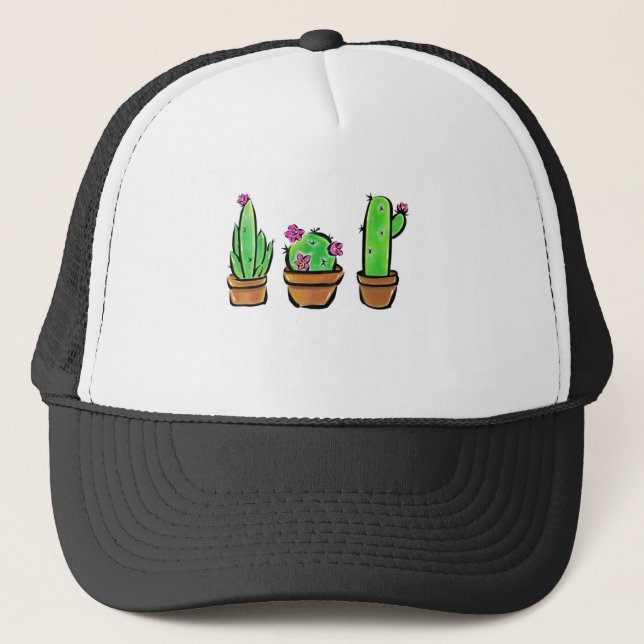 Casquette Jolis cactus cactées succulentes  (Devant)
