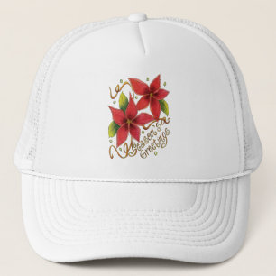 Casquette Jolis vœux de Noël avec poinsettias
