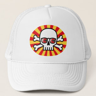 Casquette Jolly roger aux lunettes de soleil rouges