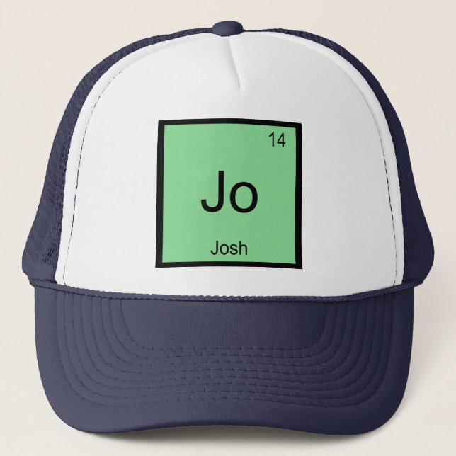 Casquette Josh Name Chimie, élément Tableau périodique (Devant)