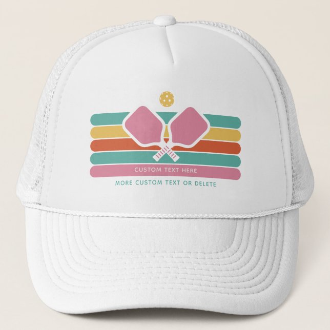Casquette Joueur cool Retro Stripes Texte Personnalisé (Devant)