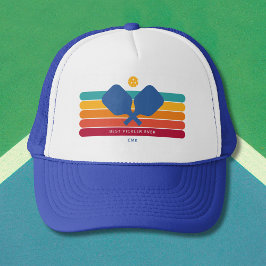Casquette Joueur cool Retro Stripes Texte Personnalisé