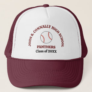 Casquette Joueur de baseball Marron Équipe de lycée personna