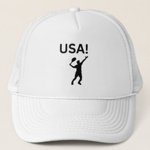 Casquette Joueur de tennis américain utilisant dot comme bal