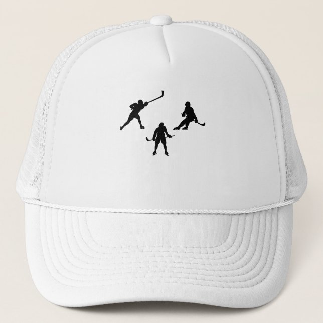 Casquette Joueur en bâton de hockey sur glace silhouette cad (Devant)
