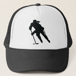 Casquette Joueuse de hockey sur glace Silhouette Trucker Hat
