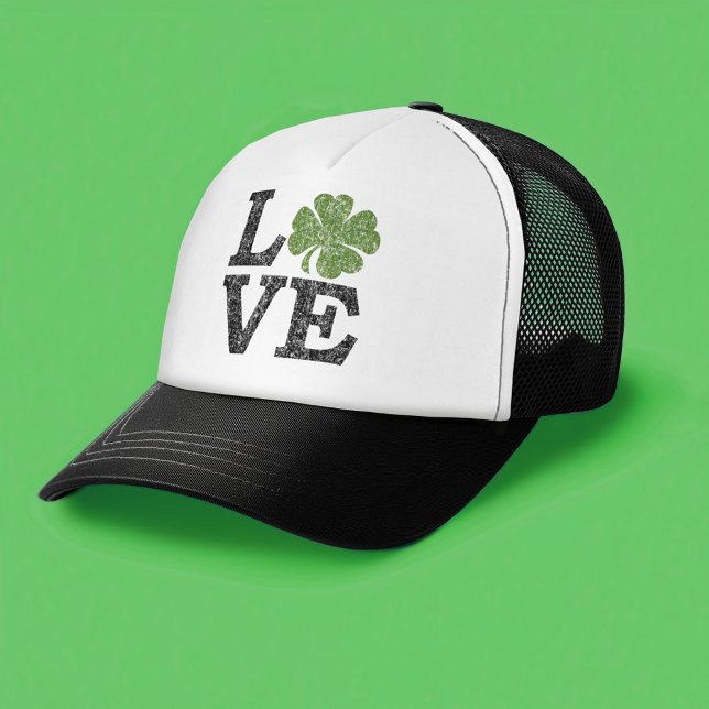Casquette Jour de la Saint Patrick LOVE avec shamrock (St. Patrick's Day Hat)