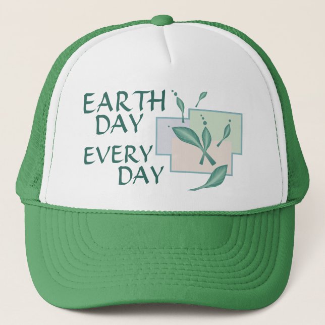 Casquette Jour des terres chaque jour Vert Feuilles Turquois (Devant)