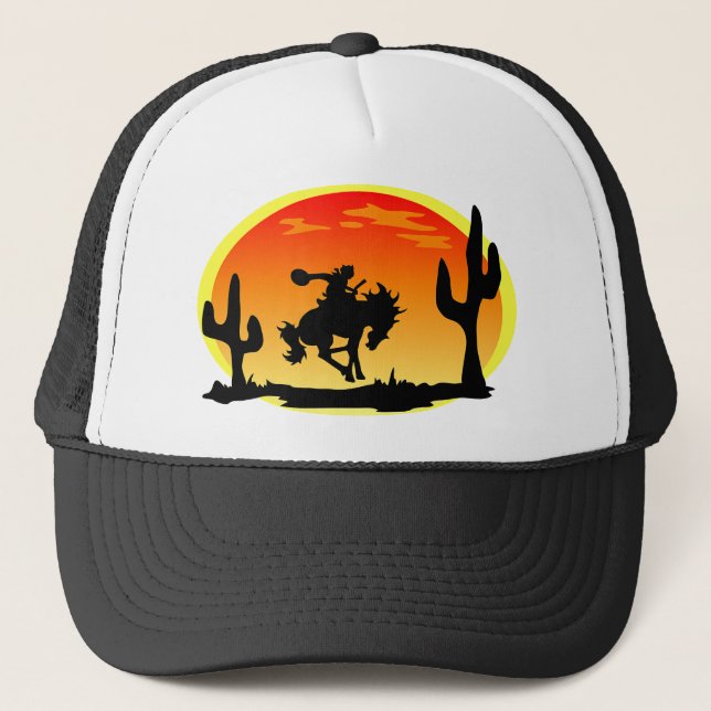 Casquette Jour national de la silhouette de Bronco de cowboy (Devant)