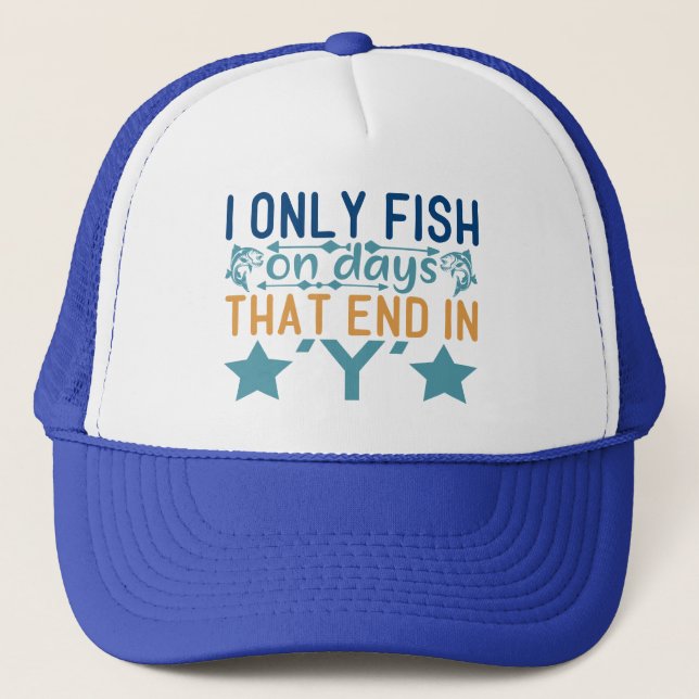 Casquette jours de pêche amusants mot art (Devant)