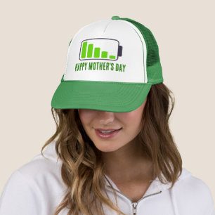 Casquette Joyeuse fête des mères, batterie énergique verte