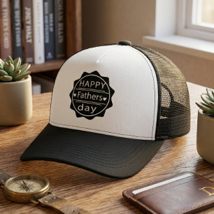 Casquette Joyeuse Fête des Pères Création drôle en noir et b