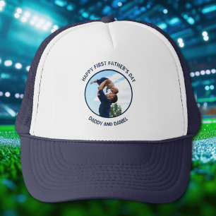Casquette Joyeuse Fête des Premiers Pères Photo & Texte Pers