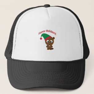 Casquette Joyeuses Fêtes ! Lutin de Noël Castor