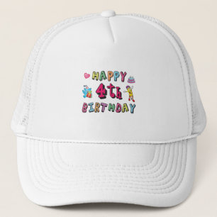 Casquette Joyeux 4e anniversaire de Birthday 4 year b-day wi