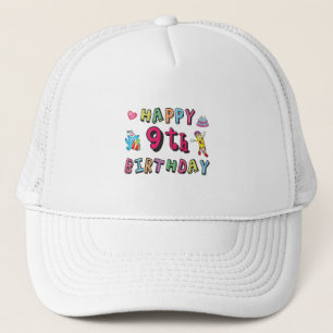 Casquette Joyeux 9e anniversaire pour enfants de 9 ans B jou