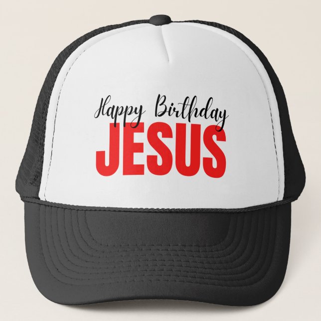 Casquette Joyeux anniversaire Jésus Noël (Devant)