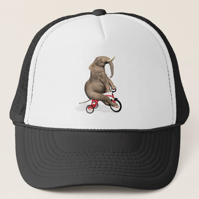 Casquette Joyeux Éléphant Sur Tricycle (Devant)