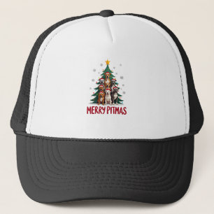 Casquette Joyeux Pitmas Pitbull Chien Sweat de Noël Arbre Ch