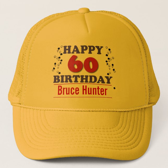 Casquette Joyeux soixantième anniversaire (Devant)