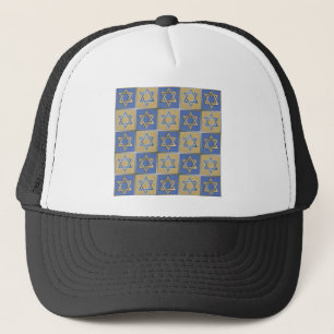 Casquette Judaica Étoile de David Métal Or Bleu