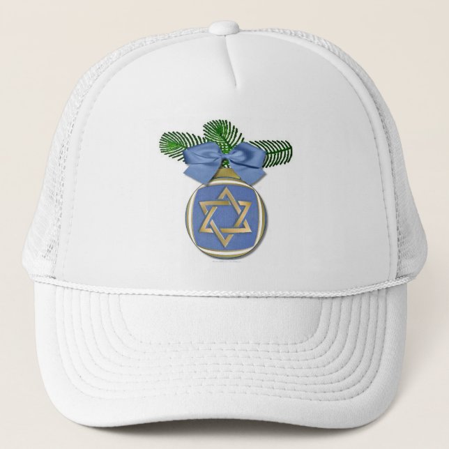 Casquette Judaïque Hanoukka Star Of David Ornament Print (Devant)