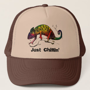 Casquette Juste Chillin' Rainbow Chameleon Lizard