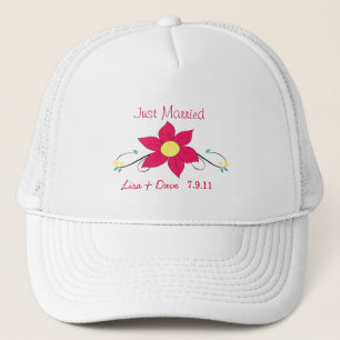 Casquette Juste fleur mariée de rose de chapeau