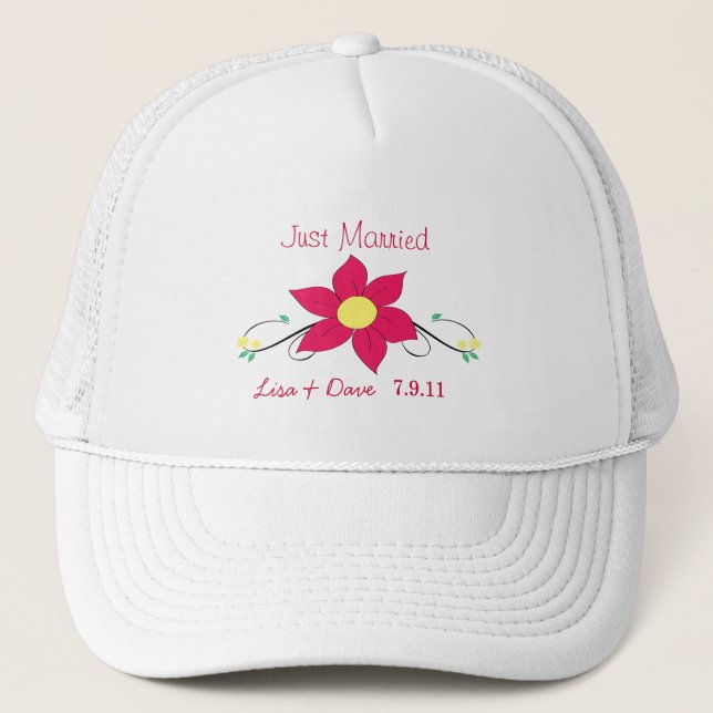 Casquette Juste fleur mariée de rose de chapeau (Devant)