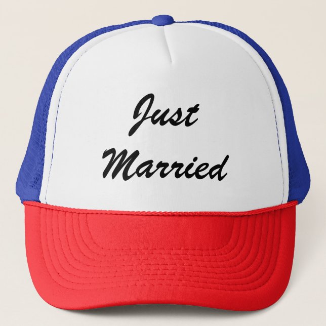 Casquette Juste marié Mariage de texte de script personnalis (Devant)