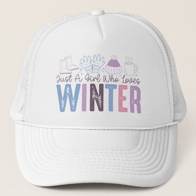 Casquette Juste une fille qui aime l'hiver mignonne design s (Devant)