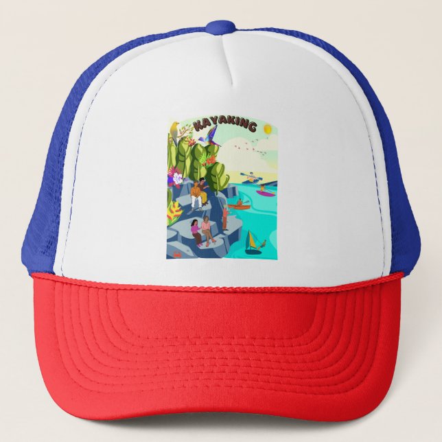 Casquette Kaleidoscope de la beauté de la nature à Kayaking  (Devant)