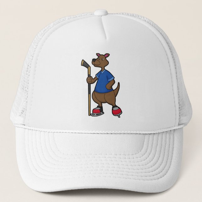 Casquette Kangaroo au hockey sur glace avec bâton de hockey  (Devant)